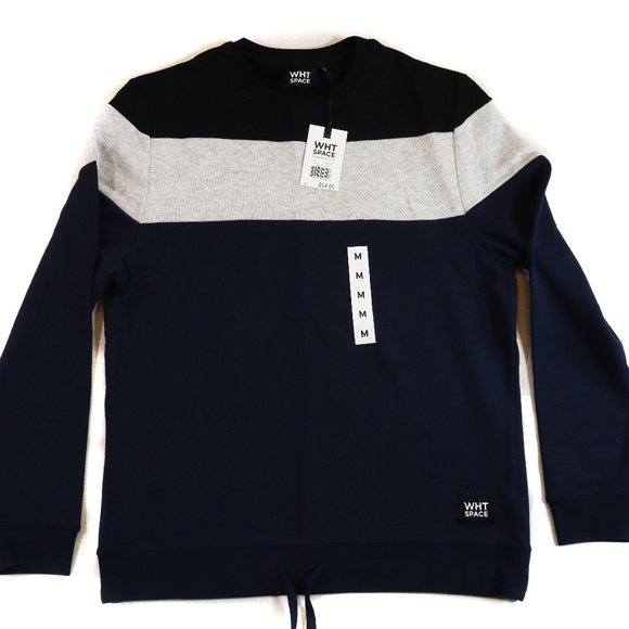 WHT SPACE Shawn White Stripped Blue Crewneck Sweater - Picture 1 of 4
